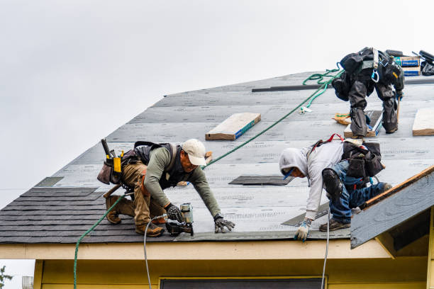Professional Gutter Installation technician working in Rustburg, VA